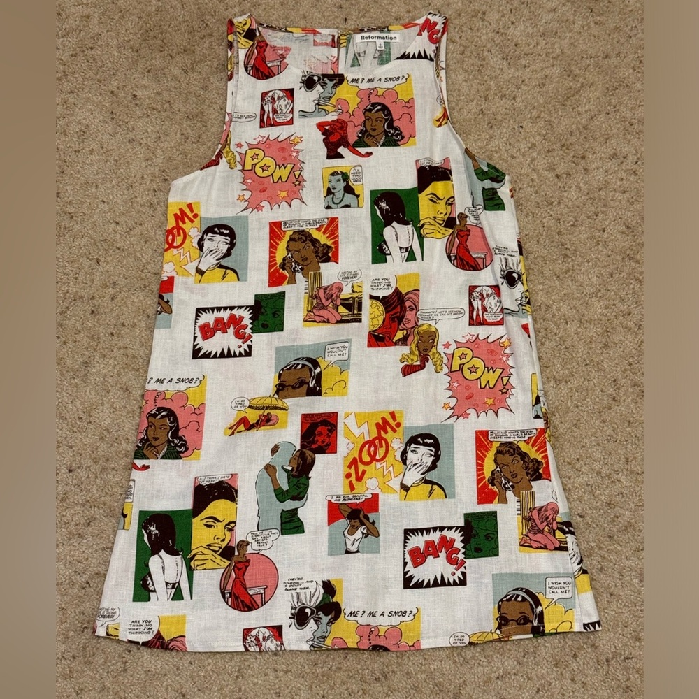 Reformation Comic A-Line Mini Dress